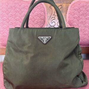Prada Olive Green Tote Bag